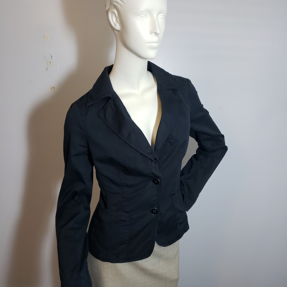 Escada Sport Navy Cotton Blazer 36